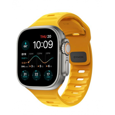 NOMAD Sport Strap SE V2 LSR Waterproof silicone M/L για Apple Watch Ultra (49mm), 8/7 (45mm)/6/SE/5/4 (44mm), /3/2/1 (42mm) - Κίτρινο RACING - NM01919285